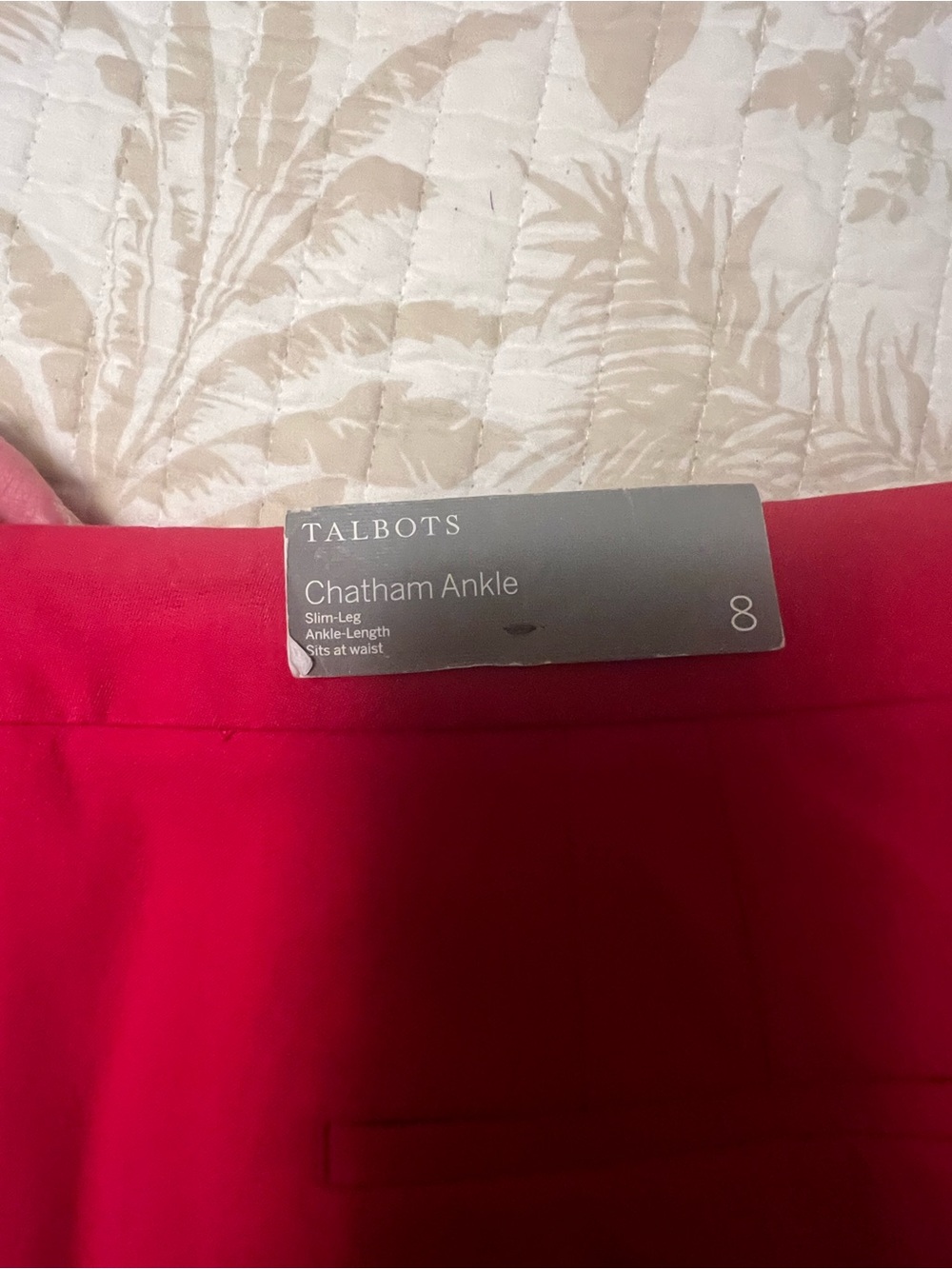 Talbots Red Straight-Leg Dress Trousers - Picture 4 of 4
